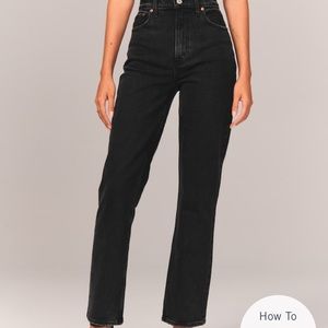 90s ultra high rise straight jeans EUC